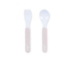 Jollein Lot de couverts animaux sauvages crémeuse Pêche, Ensemble de couverts animaux sauvages crémeuse Pêche, Ensemble de couverts animaux sauvages crémeuse Pêche, DE