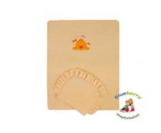 Blueberryshop brodée Thermo éponge et oreiller de couette pour landau/Berceau/Moses, Jaune, 2 pièces