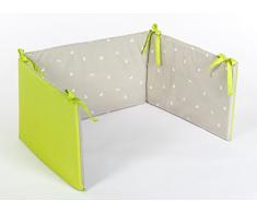 Träumeland TT13105 Tour de lit Pour lits de 70 x 140 cm et 60 x 120 cm Housse 100% coton Motif cheval à bascule Vert 180 x 40 cm