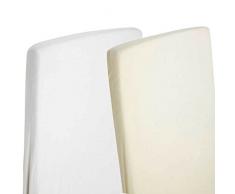 4 X Lit pour bébé 100% coton jersey Drap-housse 140 cm x 70 cm Blanc et crème