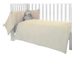 Clair de Lune Waffle Lit Bébé/lit bébé avec couette et bord de lit, crème