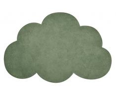 TAPIS COTON LILIPINSO (64X100CM) - FORME NUAGE COLORIS - KALE GREEN
