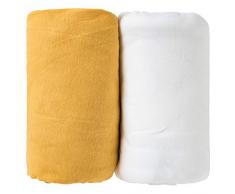 babyCalin lot de 2 Draps Housse Blanc/Ecru 60 x 120 cm