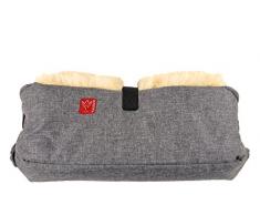 Kaiser Big Double Chauffe Mains en Peau dAgneau Anthracite Mélange