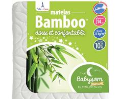 Babysom - Matelas Bébé Bamboo - 70 x 140cm - Epaisseur 14cm - Déhoussable - Sans traitement Chimique - Garantie 10ans