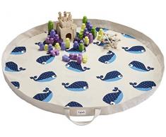 3 Sprouts Tapis de Jeu-Sac de Rangement pour Jouets Baleine