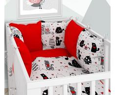 Lot de 3 housses de couette pour bébé 100 x 135 cm avec drap housse et tour de lit – 6 housses en velours pour lit bébé 70 x 140 cm
