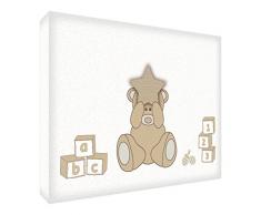 Feel Good Art Ours de Nounours Mignon Bloc Cadeau de Naissance Décoratif en Acrylique/Transparent Beige 10,5 x 7,4 x 2 cm