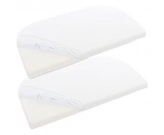 babybay Set de Deux Draps Housses en Jersey Deluxe Convient pour Modèle Maxi Midi Boxspring Comfort/Comfort Plus Blanc 1 Unité