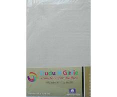 Dudu N pour 100% coton Lit de bébé Drap housse, 60 cm x 120 cm, 2 pièces, crème