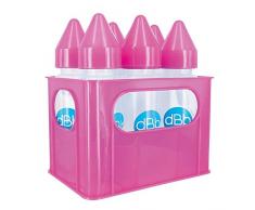 dBb Remond Porte-Biberons + 6 Biberons Verre - Tétine Nn - Silicone - Système Rose Translucide - 240 ml