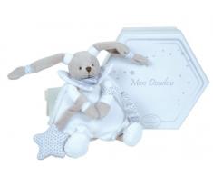 Doudou et Compagnie Lapin Celeste - Pantin Plat Hochet / Attache Sucette