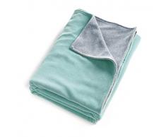 mundo melocotón Couverture en Velours pour Lit Bébé Jade/Gris Chiné