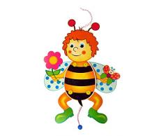 Hess Jouet en bois 12430 Pantin Homme Abeille avec fleurs en bois Env. 40 x 17 x 3 cm