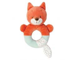 Nattou Hochet en Peluche Oscar le Renard, 9 x 7 x 14 cm, Fanny et Oscar, Orange