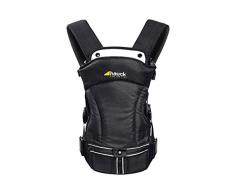 Hauck 3 Way Carrier, Porte Bébé Physiologique de la Naissance à 12 kg, avec Appuie Tête, Bavette Amovible, Haut Niveau de Confort, Trois Possibilités de Portage, Noir