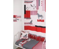 Taftan Rideau Patchwork rouge/noir (145 x 280 cm) - rouge/noir