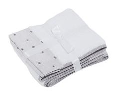 Coffret 2 Serviette de Bain Motif Étoile Stela Gris 25 x 35 cm