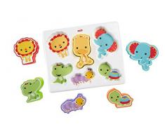 Fisher-Price Casse-tête des animaux, jouet puzzle 2-en-1 avec 6 pièces, pour bébé de 12 à 36 mois, CMY38