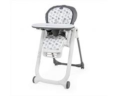 Chicco Polly Progres5 Chaise haute évolutive à 4 roues et frein Gris foncé Motif baleines