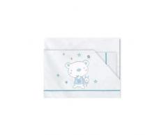 pirulos ours Star – Draps Flanelle et coton lit, couleur BLEU