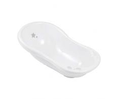 keeeper Étoile Baignoire pour Bébé Ergonomique avec Vidange, De 0 à 12 Mois Environ, 84 cm, Maria, Blanc