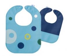 Sarah Jane Bavoir à pois en cuir bleu