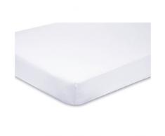 Lot de 2 draps-housses 100% jersey de coton pour lit d’enfant 140 x 70 cm - blanc