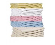 Dudu N pour 100% coton draps housse pour lit bébé, 70 cm x 70 cm, 3 pièces, crème/bleu/blanc