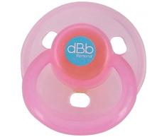 dBb Remond Pack de 2 Sucettes Anatomique 1er Age Caoutchouc Ronde Rose Translucide