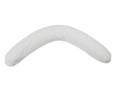 Petit Praia Coussin Maternité Grand 180 cm Bobo Tissu 100% Coton Imprimé Fermeture à Glissière Réversible Déhoussable avec Remplisage Couleur Blanc et Gris Blanc / Gris