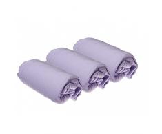 Lot de 3 Draps housse Coton pour lit Bébé 70x140-8 coloris disponibles (Parme)