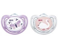 NUK 10176227 Freestyle Lot de 2 tétines en silicone pour cheval Violet 6-18 mois