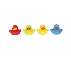 Playgro Mini Canards de Bain, 4 pièces, Entièrement étanche, Imperméable et sans impuretés, Idéal pour le bain de bébé, À partir de 6 mois, Sans BPA, Coloré, 40212