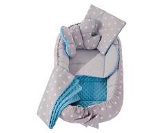 Réducteur de Lit 5 éléments bébé Cocon 90x50cm nouveau-né 100% Coton Baby nest Medi Partners couverture insérer coussin