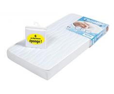 YOOPIDOO Matelas bébé Climatisé - Non traité - Eté Hiver - Fabrication française - 70 x 140 x 12 cm + 1 Drap housse