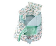 Réducteur de Lit 5 éléments bébé Cocon 90x50cm nouveau-né 100% Coton Baby nest Medi Partners couverture insérer coussin