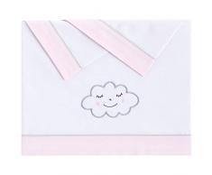 Pekebaby 021190001 Nuvola – Triptyque draps Coton, couleur rose