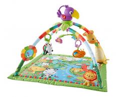 Fisher-Price Tapis Musical dÉveil de la Jungle pour Bébé, avec Plus de 10 Jouets et Activités, Musique et Lumières Dansantes, dès la Naissance, DFP08
