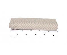 Lot de 2 chiffons à enrouler et à pailler en flanelle de coton mousseline de coton de qualité supérieure, 100% coton naturel certifié Öko-Tex Standard 100, carrés apricot 80 x 120 cm