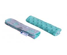 Minky Medi Partners Paire de coussinets dépaules pour siège auto de bébé 100% coton 18 x 13 cm Double face Motif cœurs minces