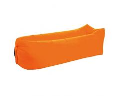 Lit gonflable pour la plage - Design portable - Imperméable - Anti-fuite - Pliage rapide du canapé gonflable - Orange