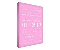 Little Helper bp1216–13 G Feel Good Art Tableau décoration murale sur toile avec citations optimistes en langue allemande Typographie moderne Rose clair 40 x 30 cm