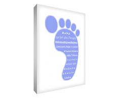 Little Helper foot128–14 G Feel Good Art Tableau sur toile le Dix doigts et orteils, typographie moderne bleu clair 30 x 20 CM