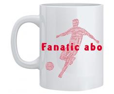Feel Good Art Mug en céramique football Player Typographie moderne design Tons (Rouge)