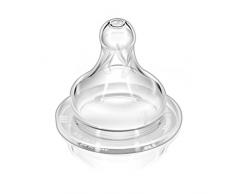 THERMOBABY Tétines Silicone Débit Variable pour Gros Biberons Transparent - Lot de 2