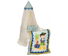 roba Baumann 1493-1 S50 Lot de 4 Parure de Lit de Bébé Pirate Bleu