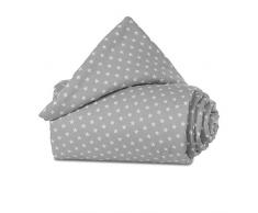 babybay Tour de Lit en Coton Organique Convient pour Modèle Maxi Boxspring Comfort/Comfort Plus Gris Clair avec Étoiles Blanc 1 Unité