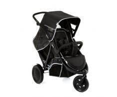 Hauck Freerider Poussette Double jusquà 36 kg, avec Grandes Roues, Habillage Pluie, de 0 Mois, Pliable Compacte, Grand Panier, avec Position Couchée pour Deux Enfants - Noir
