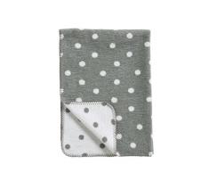 Meyco - Couverture pour bébé Point 100% coton fabriqué en Allemagne - Gris/Blanc - 75x100 cm - Oeko-Tex certification